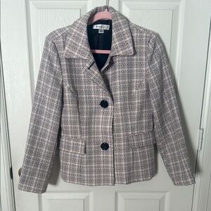 Tweed Women's Jacket by Danillo - Black, Pink and White size 10